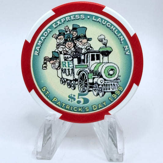 Ramada Express Laughlin Nevada 1999 'St. Patrick's Day' LE $5 Casino Chip V3248