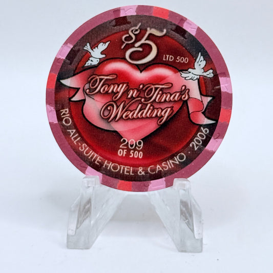 Rio Las Vegas Nevada 2007 'Tony N' Tina's Wedding' LE $5 Casino Chip E8275