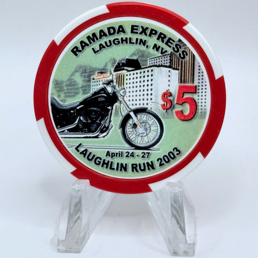 Ramada Express Laughlin Nevada 2003 'Laughlin Run' LE $5 Casino Chip E2202