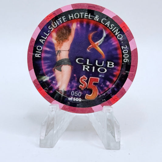 Rio Las Vegas Nevada 2006 'Club Rio' LE $5 Casino Chip E5442