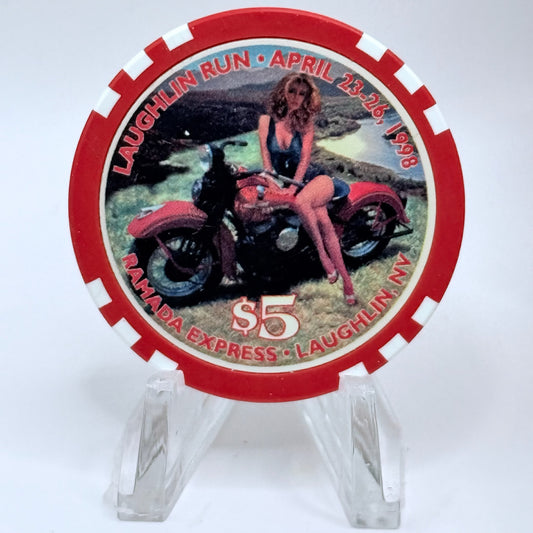Ramada Express Laughlin Nevada 1998 'Laughlin Run' LE $5 Casino Chip V1370