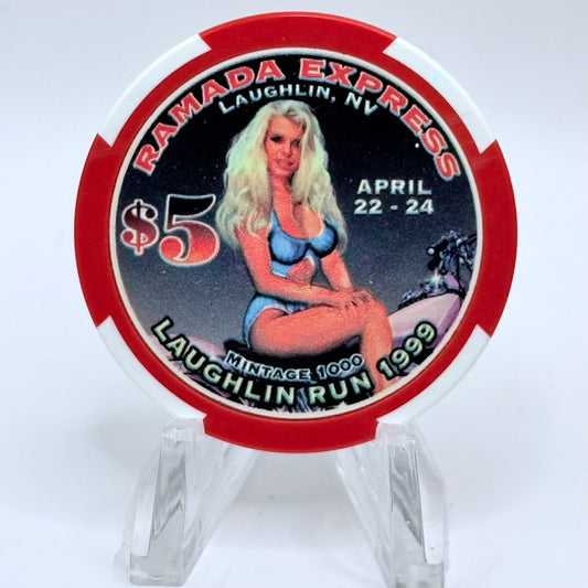 Ramada Express Laughlin Nevada 1999 'Laughlin Run' LE $5 Casino Chip V3246