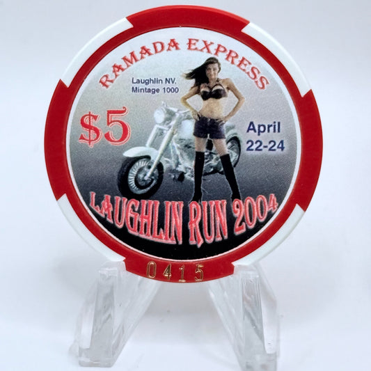 Ramada Express Laughlin Nevada 2004 'Laughlin Run' LE $5 Casino Chip E3246