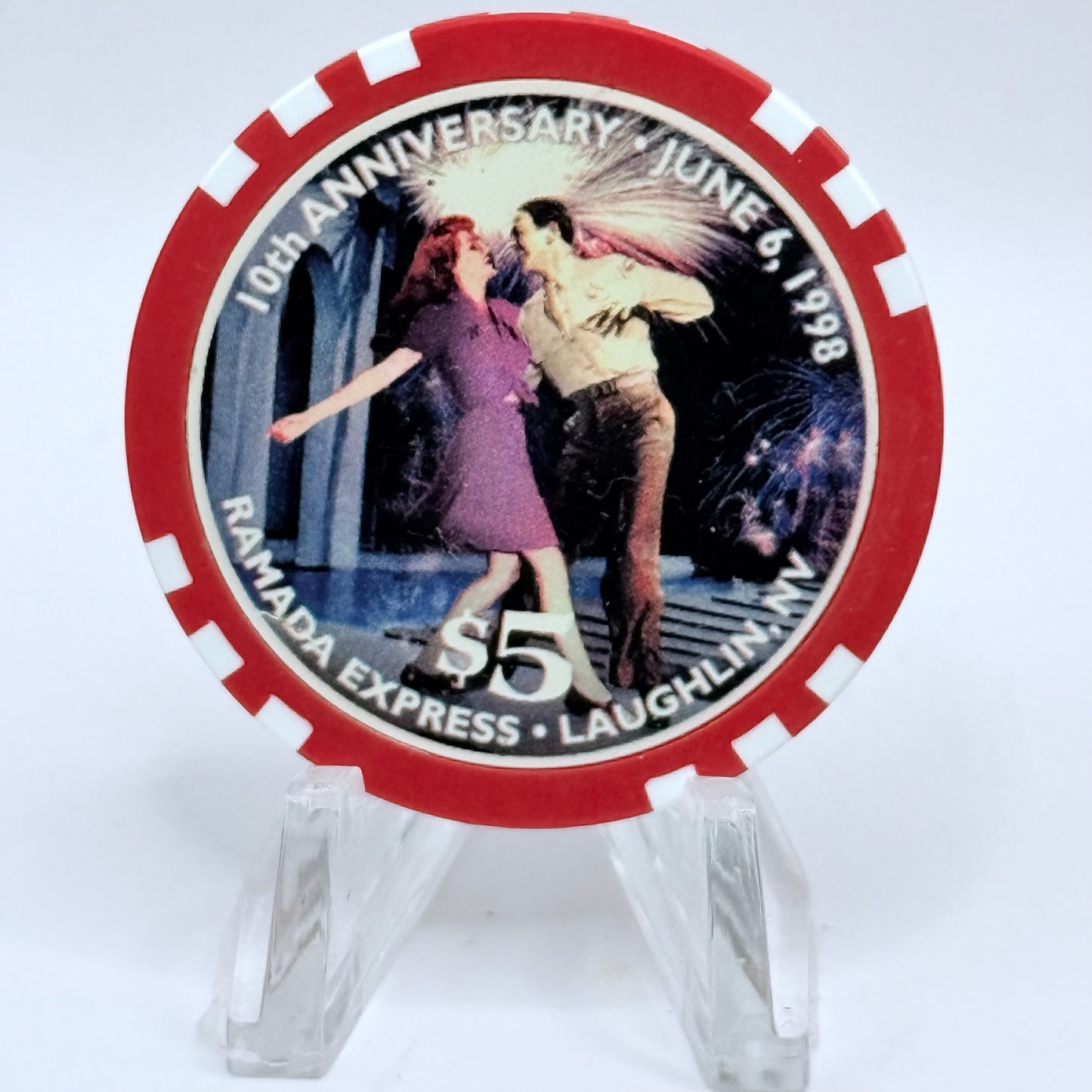 Ramada Express Laughlin Nevada 1998 '10th Anniversary' LE $5 Casino Chip V1354