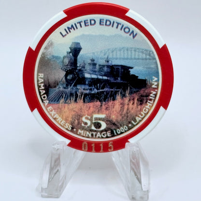Ramada Express Laughlin Nevada 1998 'Happy Thanksgiving' LE $5 Casino Chip V3249
