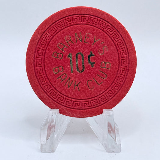 Barney's Bank Club Fallon Nevada 1965 $0.10 Casino Chip N7388