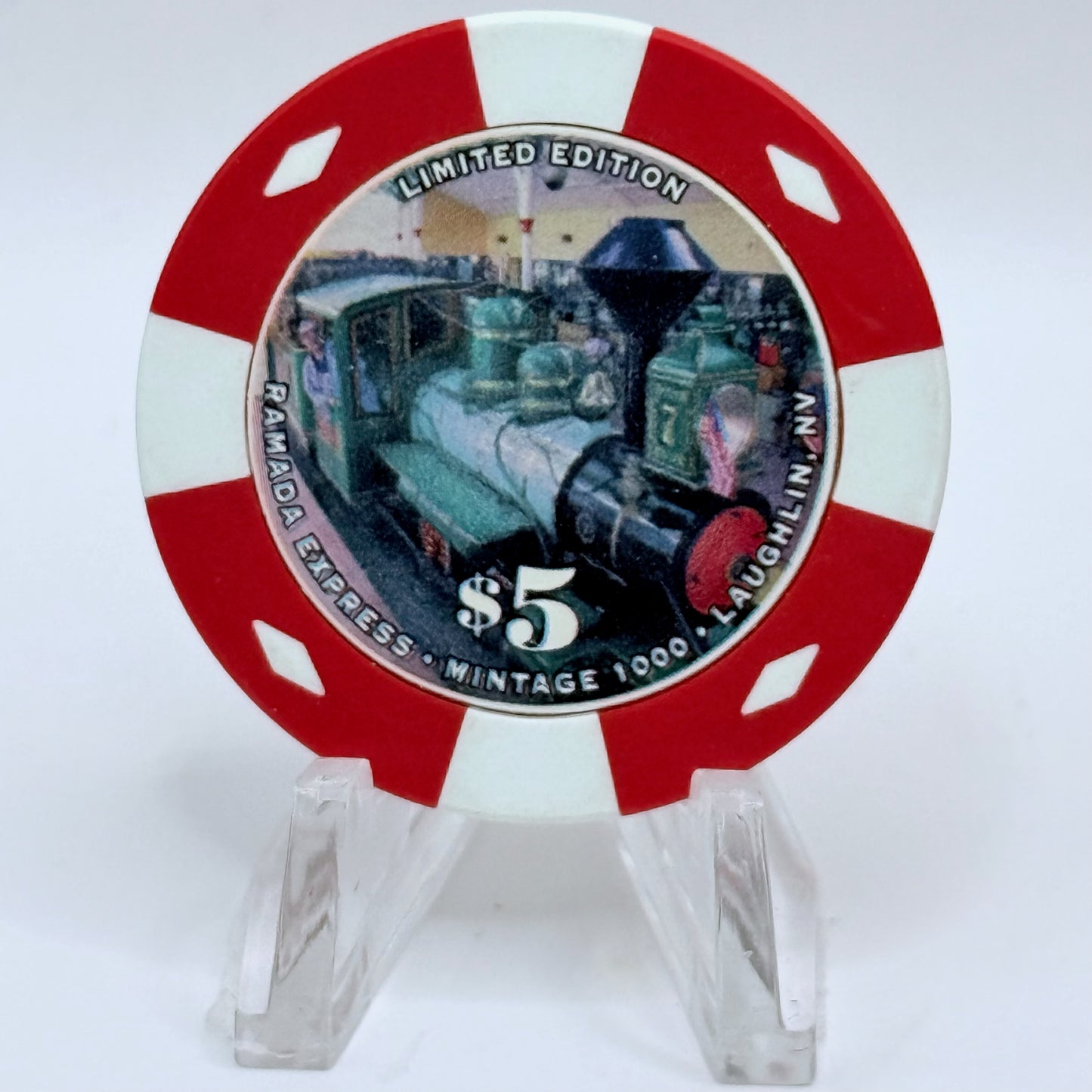 Ramada Express Laughlin Nevada 1999 'Christmas' LE $5 Casino Chip V5326