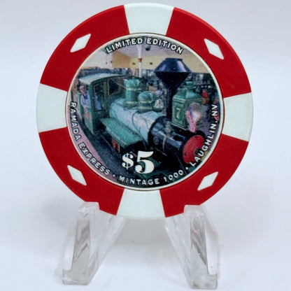 Ramada Express Laughlin Nevada 1999 'Christmas' LE $5 Casino Chip V5326