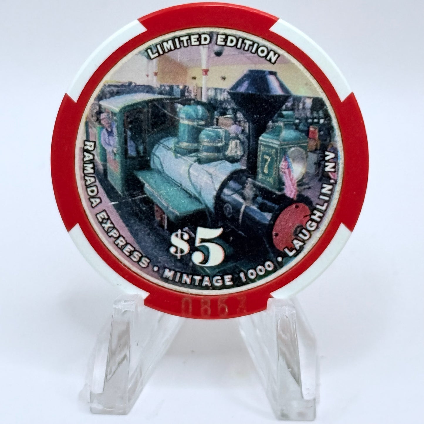 Ramada Express Laughlin Nevada 2000 'Christmas' LE $5 Casino Chip V7032