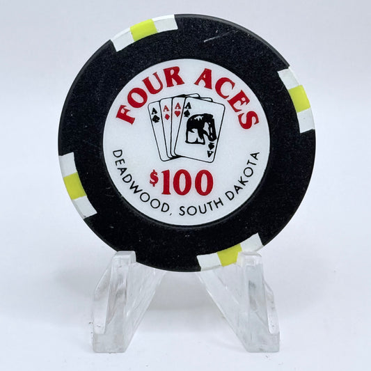 Four Aces Deadwood South Dakota $100 Casino Chip D3400