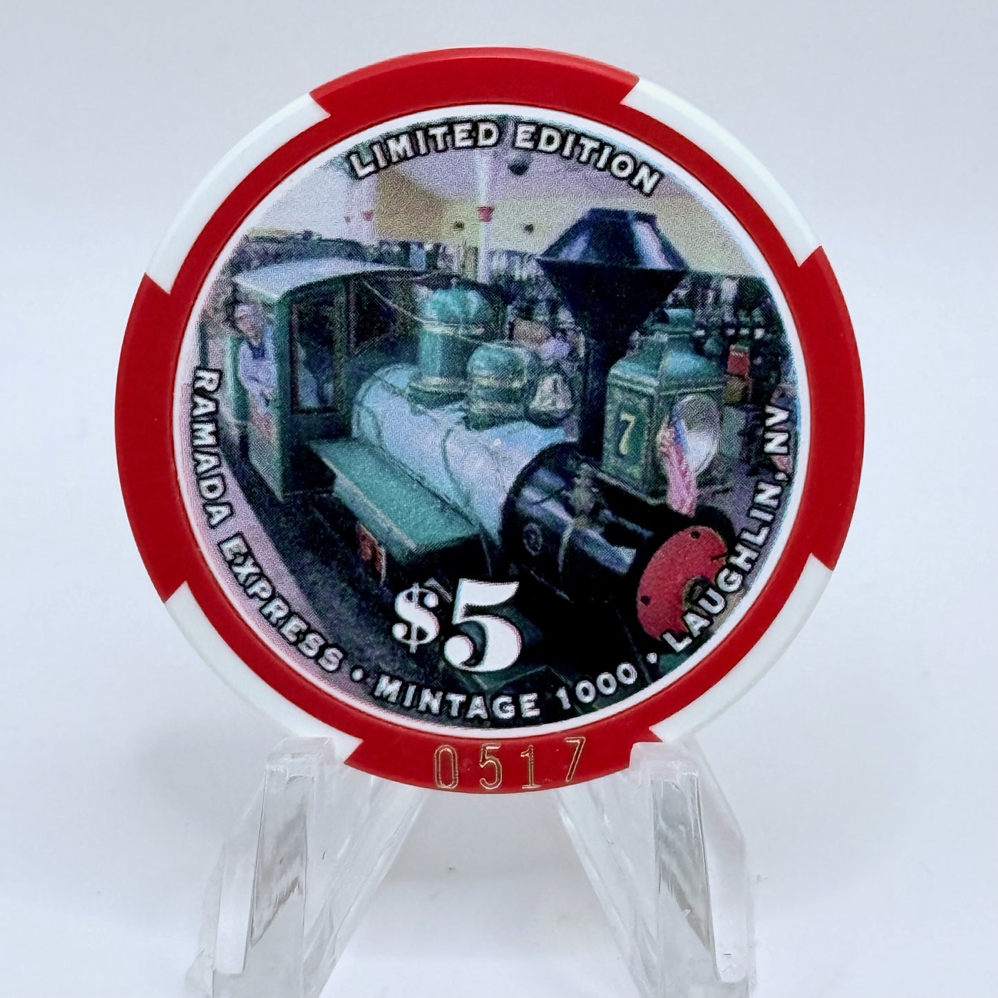 Ramada Express Laughlin Nevada 2002 'Veteran's Day' LE $5 Casino Chip E2204