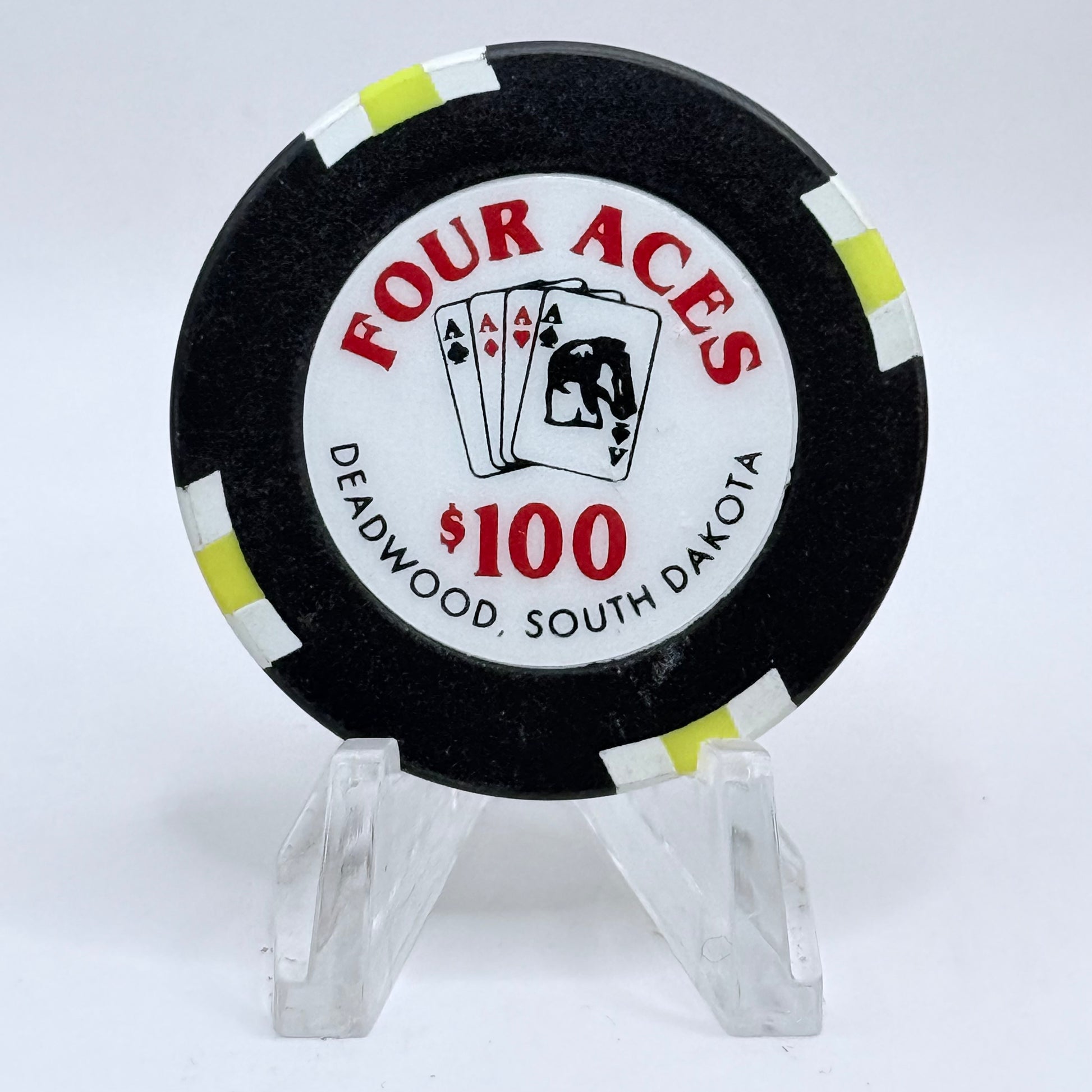 Four Aces Deadwood South Dakota $100 Casino Chip D3400