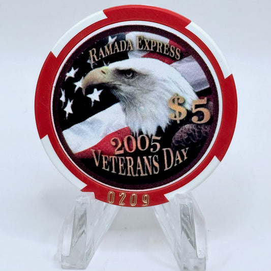 Ramada Express Laughlin Nevada 2005 'Veteran's Day' LE $5 Casino Chip