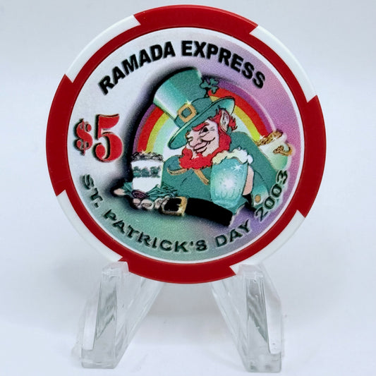 Ramada Express Laughlin Nevada 2003 'St. Patrick's Day' LE $5 Casino Chip E3719