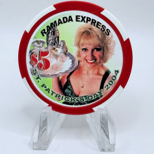 Ramada Express Laughlin Nevada 2004 'St. Patrick's Day' LE $5 Casino Chip E4317