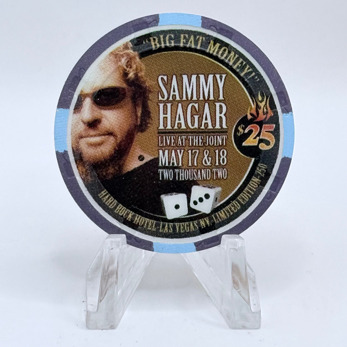 Hard Rock - Las Vegas Las Vegas Nevada 2002 'Sammy Hagar' LE $25 Casino Chip E0793
