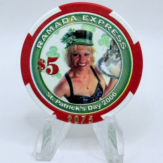 Ramada Express Laughlin Nevada 2006 'St. Patrick's Day' LE $5 Casino Chip E8492