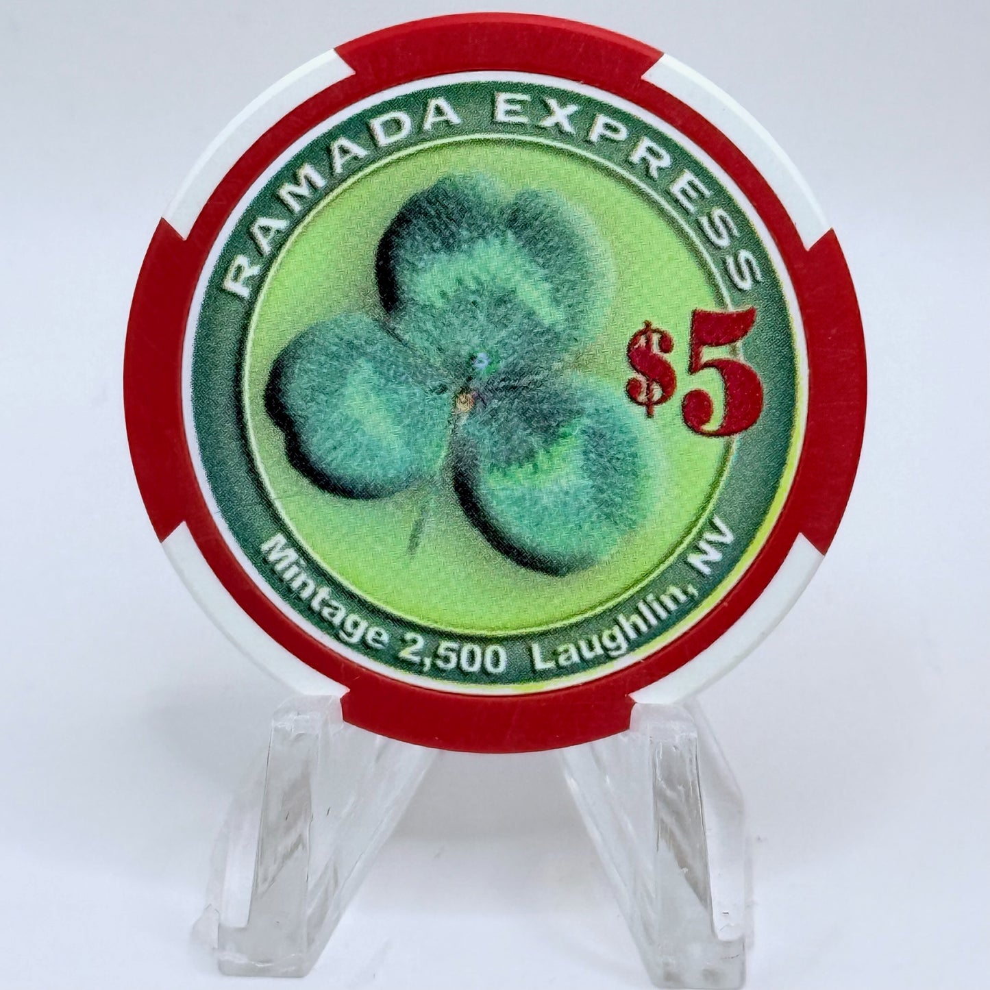 Ramada Express Laughlin Nevada 2006 'St. Patrick's Day' LE $5 Casino Chip E8492