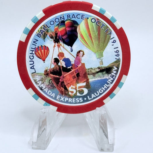 Ramada Express Laughlin Nevada 1997 'Laughlin Balloon Race' LE $5 Casino Chip V1367