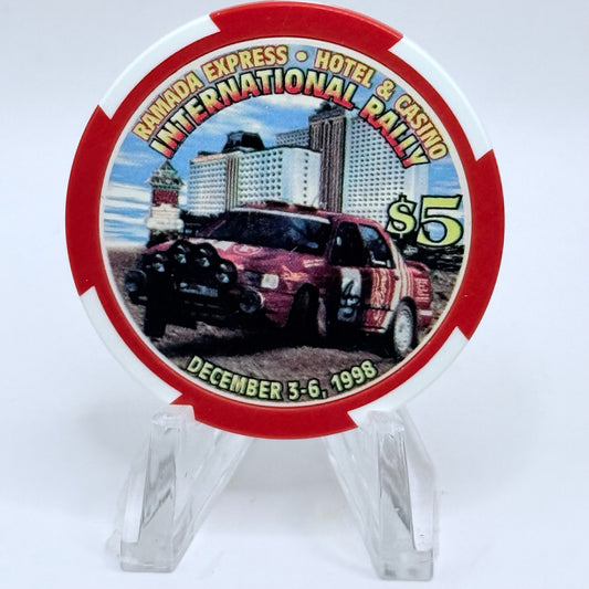 Ramada Express Laughlin Nevada 1998 'International Rally' LE $5 Casino Chip V3245