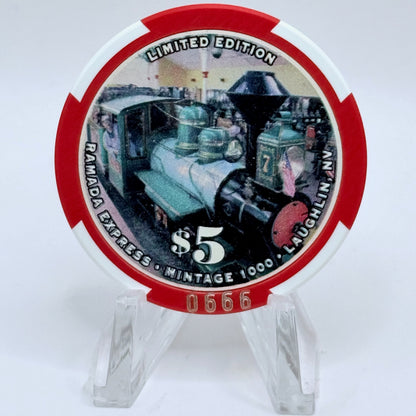 Ramada Express Laughlin Nevada 1999 'Laughlin River Stampede' LE $5 Casino Chip V3247
