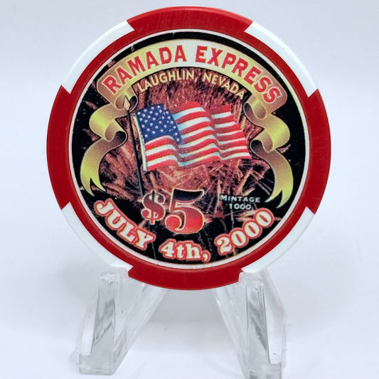 Ramada Express Laughlin Nevada 2000 'Fourth of July' LE $5 Casino Chip V7250
