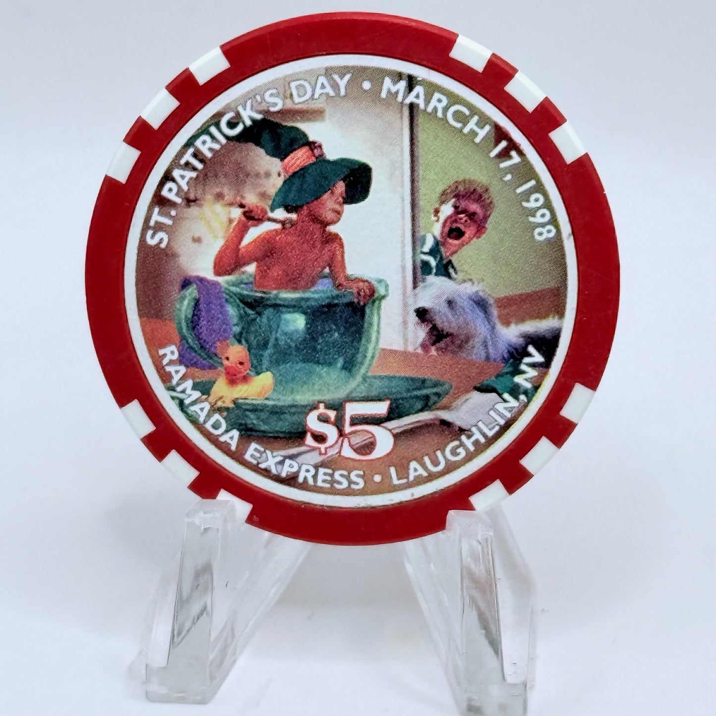 Ramada Express Laughlin Nevada 1998 'St Patrick's Day' LE $5 Casino Chip V1371