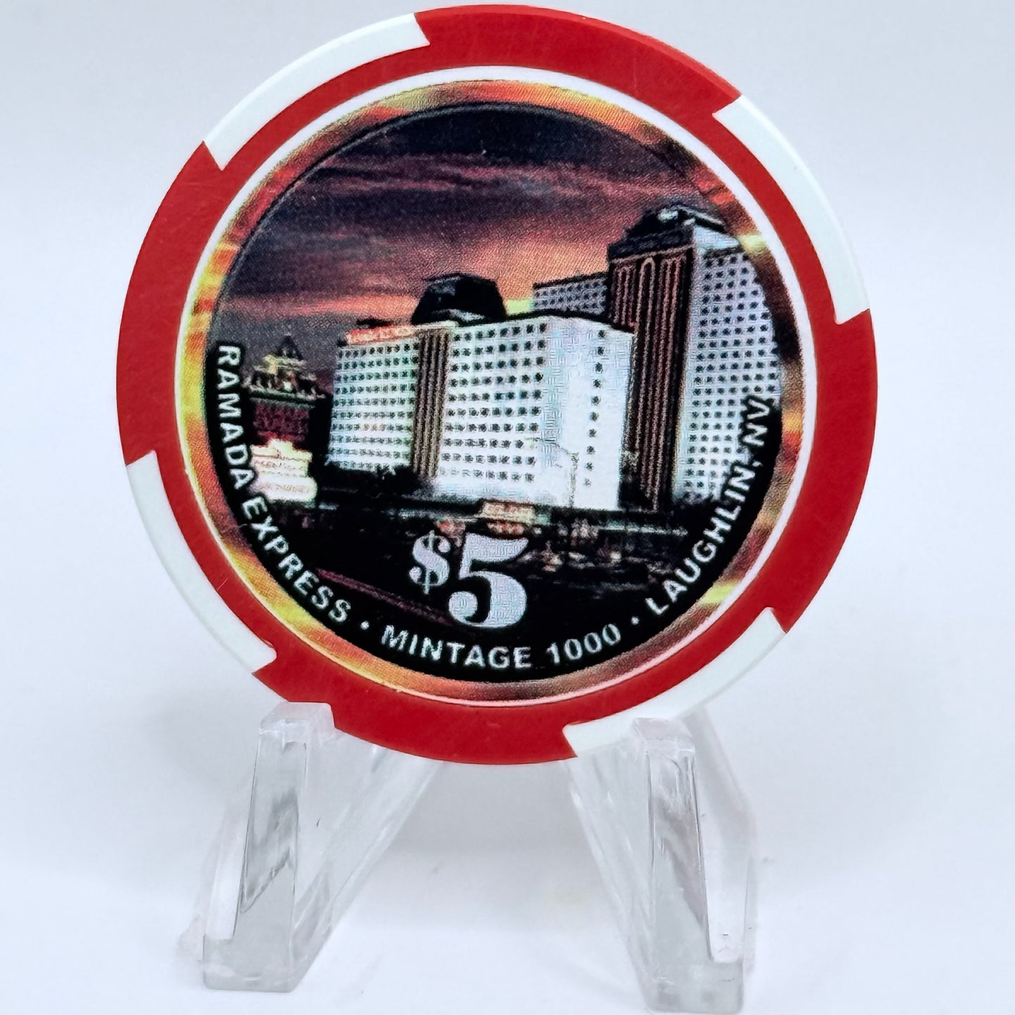 Ramada Express Laughlin Nevada 2005 'Fourth of July' LE $5 Casino Chip E8488