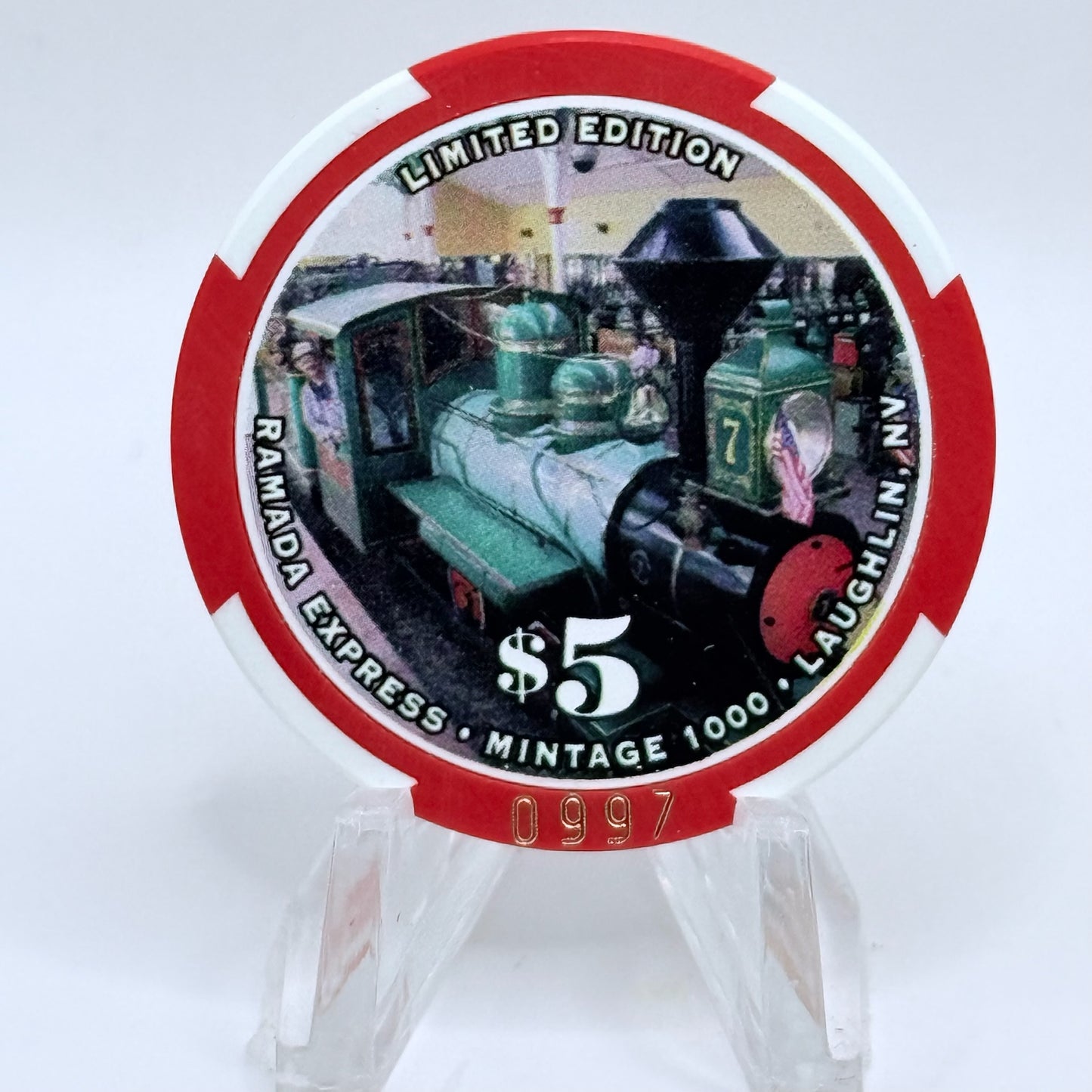 Ramada Express Laughlin Nevada 2004 'Fourth of July' LE $5 Casino Chip E3539
