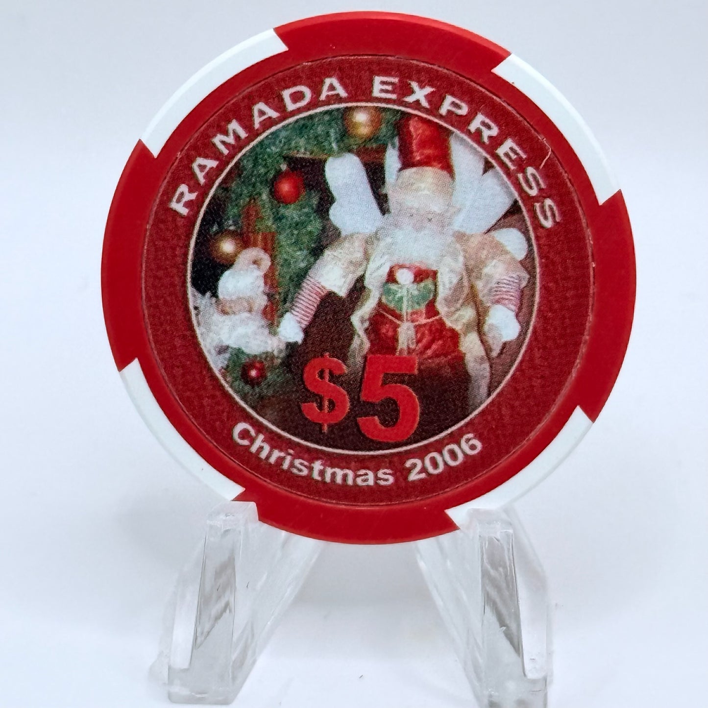 Ramada Express Laughlin Nevada 2006 'Christmas' LE $5 Casino Chip E8493
