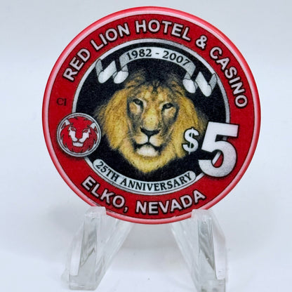 Red Lion (Inn &) Casino Elko Nevada 2007 '25th Anniversary' LE $5 Casino Chip E6649