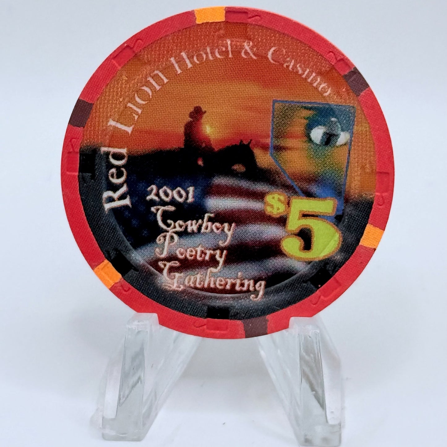 Red Lion (Inn &) Casino Elko Nevada 2001 'Cowboy Poetry Gathering' LE $5 Casino Chip V7397