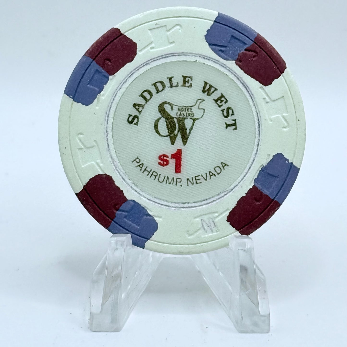 Saddle West Pahrump Nevada 1980s $1 Casino Chip N6264.S