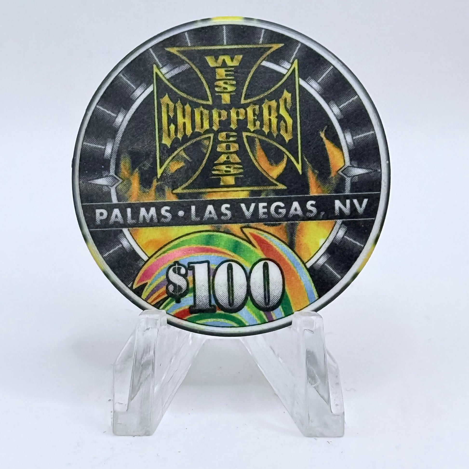 Palms Casino Resort Las Vegas Nevada 2004 'West Coast Choppers' LE $100 Casino Chip E2399