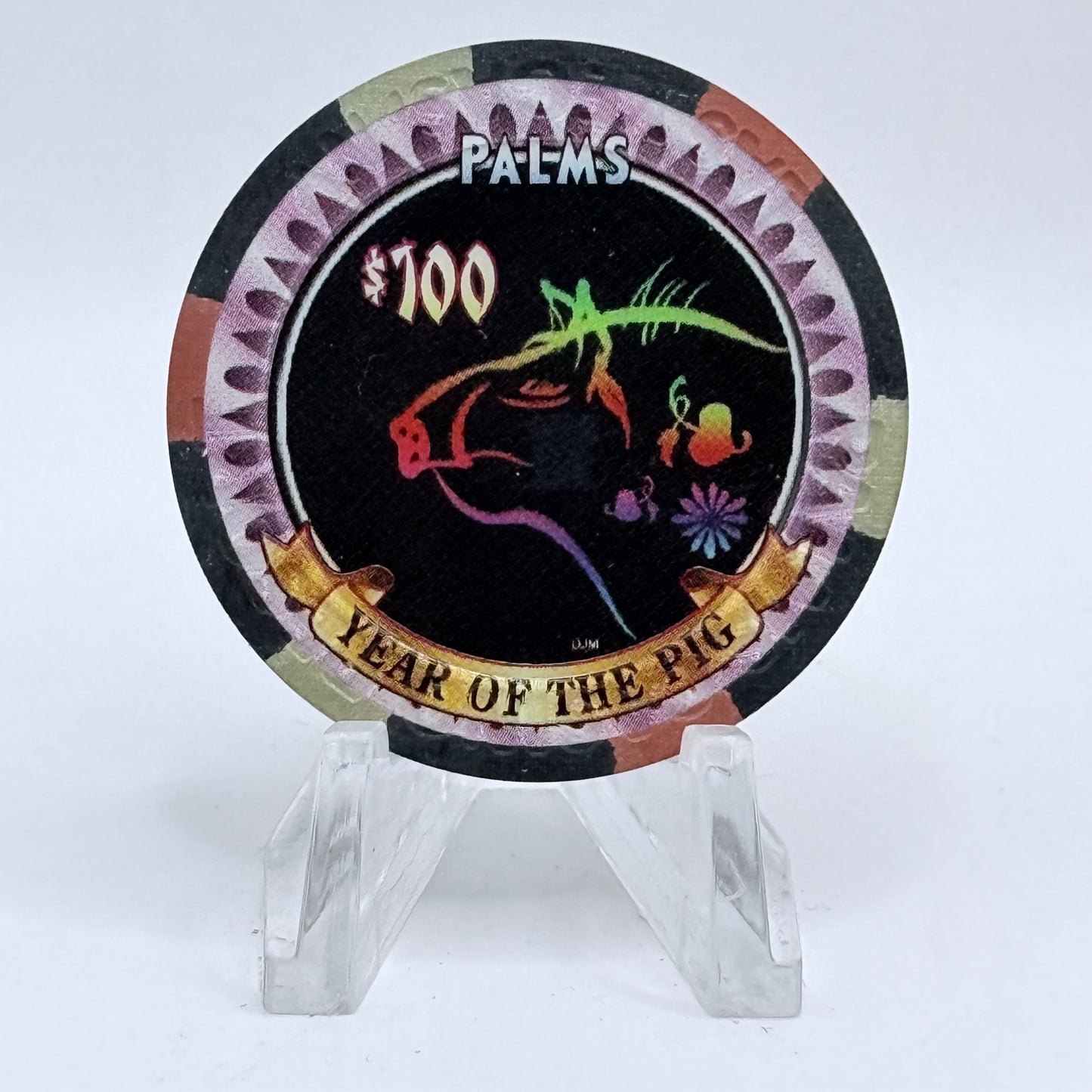 Palms Casino Resort Las Vegas Nevada 2007 'Year Of The Pig' LE $100 Casino Chip E5886