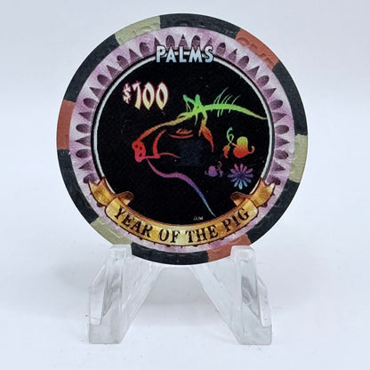 Palms Casino Resort Las Vegas Nevada 2007 'Year Of The Pig' LE $100 Casino Chip E5886