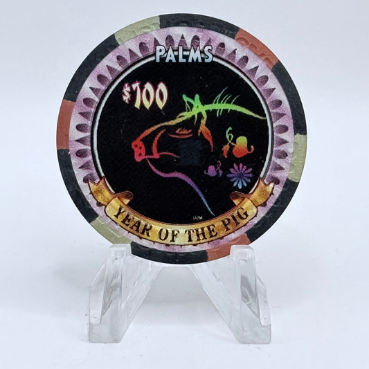 Palms Casino Resort Las Vegas Nevada 2007 'Year Of The Pig' LE $100 Casino Chip E5886