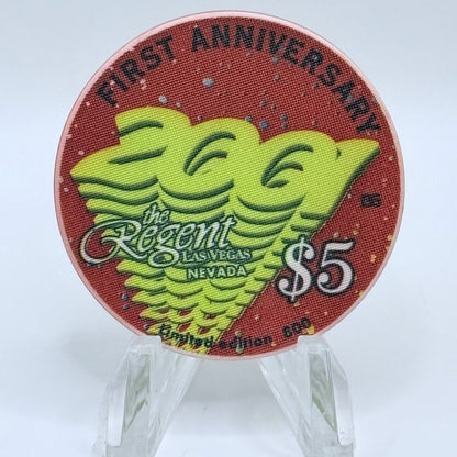 The Regent Las Vegas Nevada 2001 'First Anniversary' LE $5 Casino Chip V9580