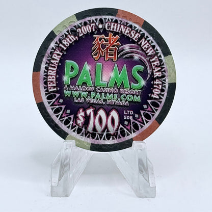 Palms Casino Resort Las Vegas Nevada 2007 'Year Of The Pig' LE $100 Casino Chip E5886