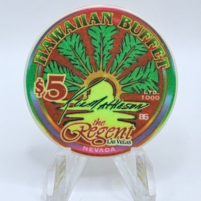 The Regent Las Vegas Nevada 2001 'Hawaiian Buffet (Flower)' LE $5 Casino Chip V9581