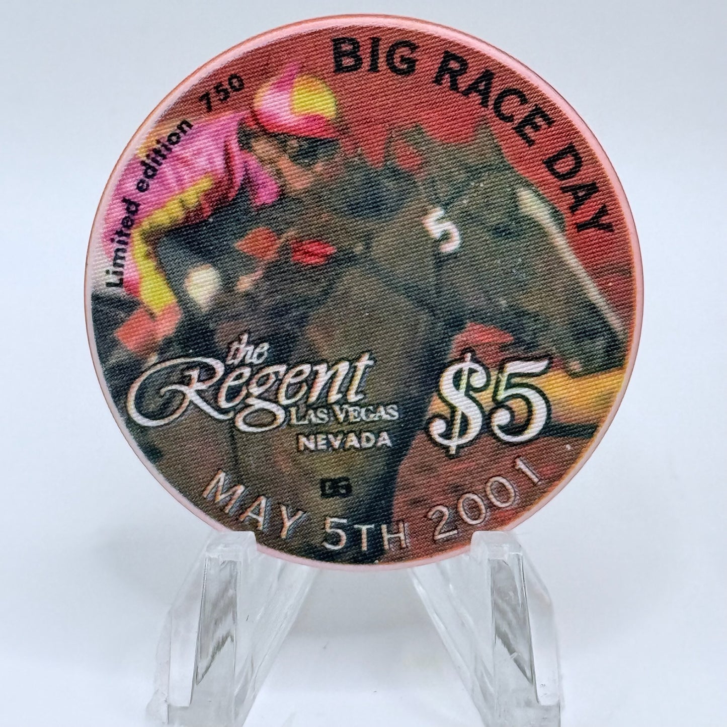 The Regent Las Vegas Nevada 2001 'Big Race Day' LE $5 Casino Chip V7646