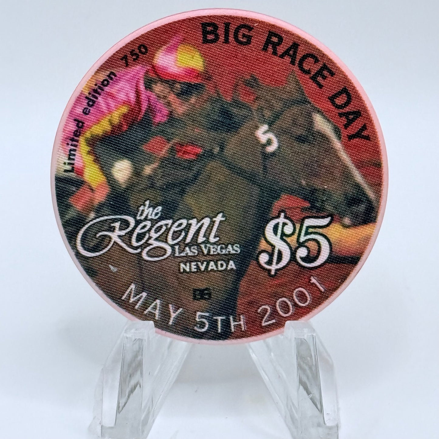 The Regent Las Vegas Nevada 2001 'Big Race Day' LE $5 Casino Chip V7646