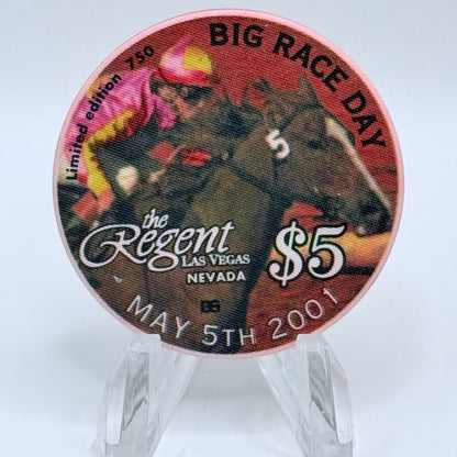 The Regent Las Vegas Nevada 2001 'Big Race Day' LE $5 Casino Chip V7646