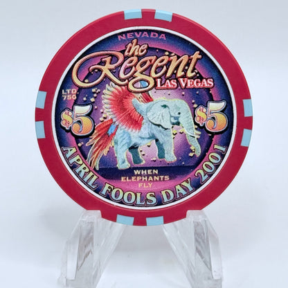 The Regent Las Vegas Nevada 2001 'April Fools Day, When Elephants Fly' LE $5 Casino Chip V7640