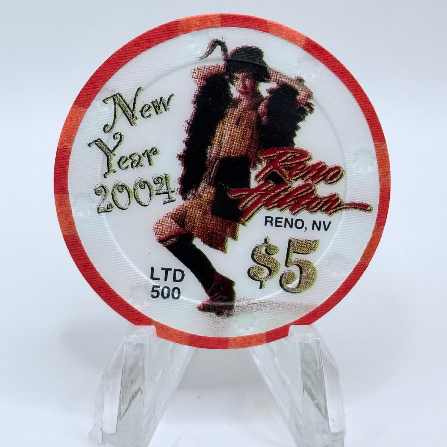 Hilton Resort Reno Nevada 2004 'New Year's' LE $5 Casino Chip E6752