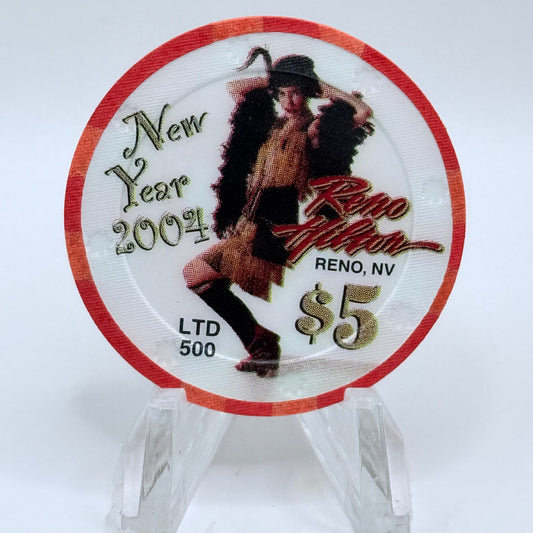 Hilton Resort Reno Nevada 2004 'New Year's' LE $5 Casino Chip E6752