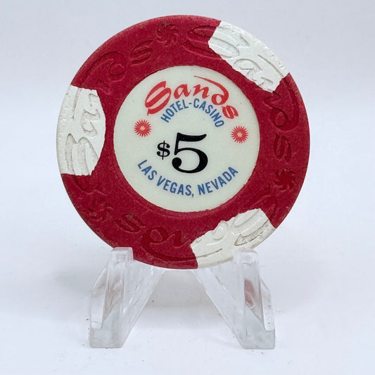Sands Las Vegas Nevada 1970s $5 Casino Chip N2122