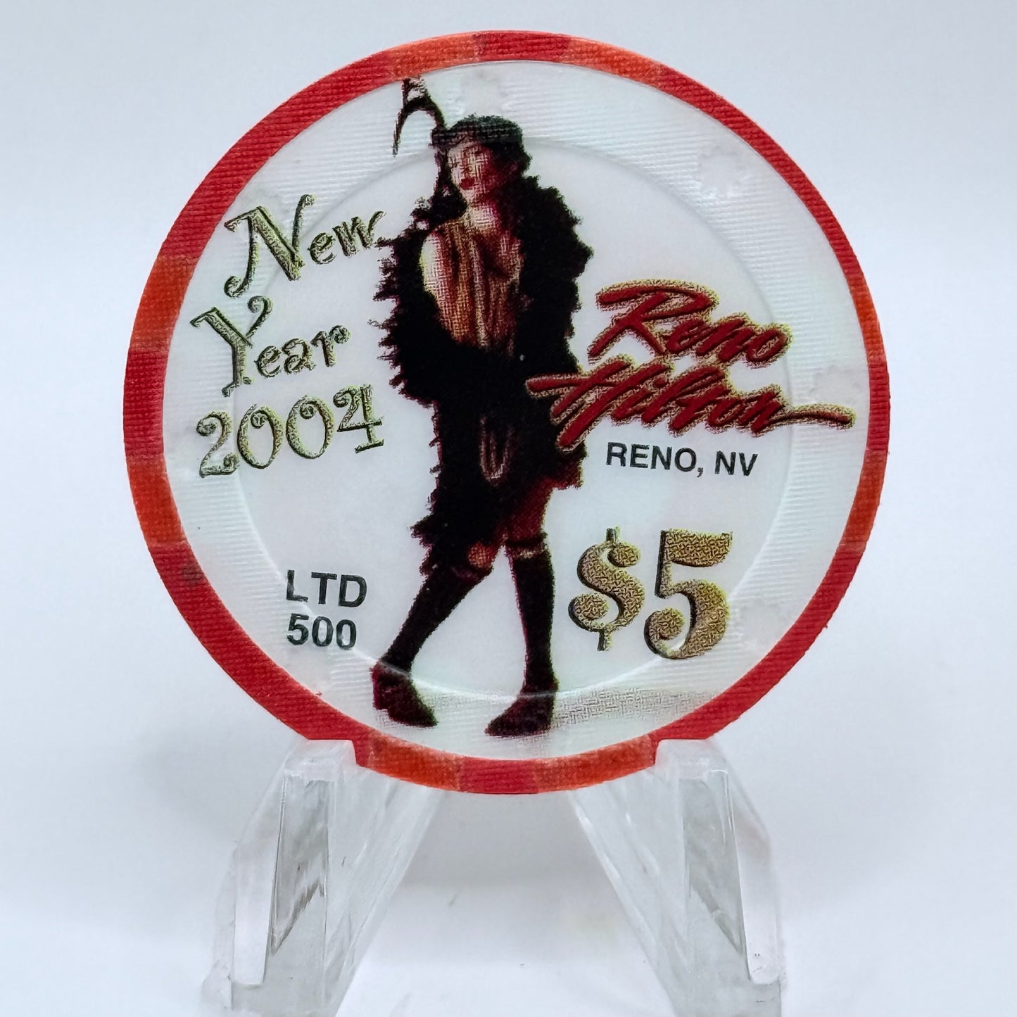 Hilton Resort Reno Nevada 2004 'New Year's' LE $5 Casino Chip E6752