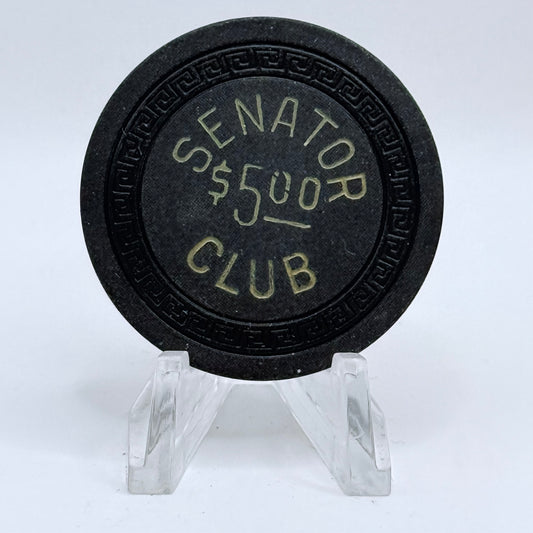 Senator Club Carson City Nevada 1955 $5 Casino Chip V9741