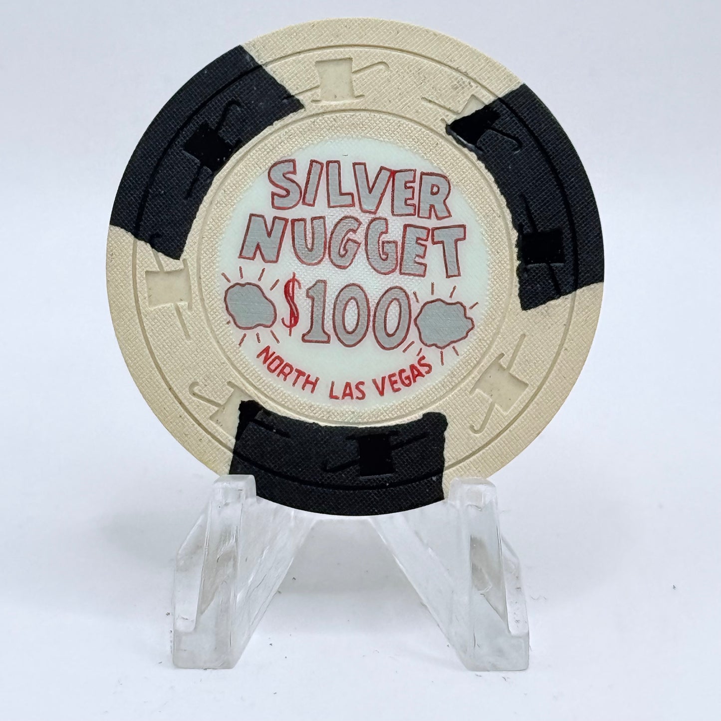 Silver Nugget N. Las Vegas Nevada 1965 $100 Casino Chip N7214